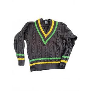 GAP VTG Men's Cable Knit V-Neck Sweater with Stripes